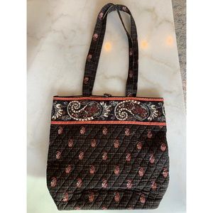 Vera Bradley Retired Brown Houndstooth Tote